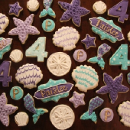 Mermaid themed cookies for a 4th birthday party!